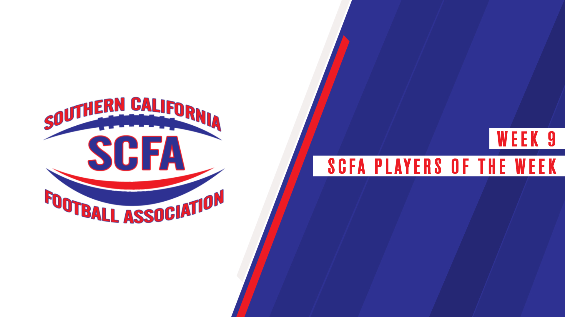 SCFA announces Week 9 Players of the Week